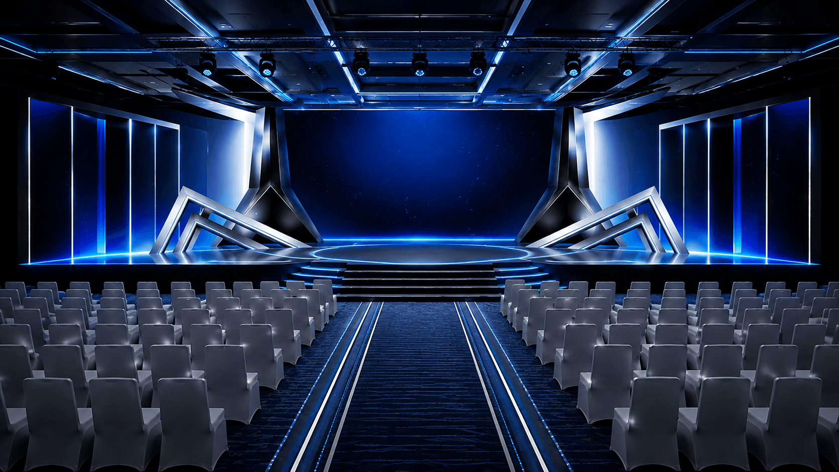 Modern Blue LED Stage