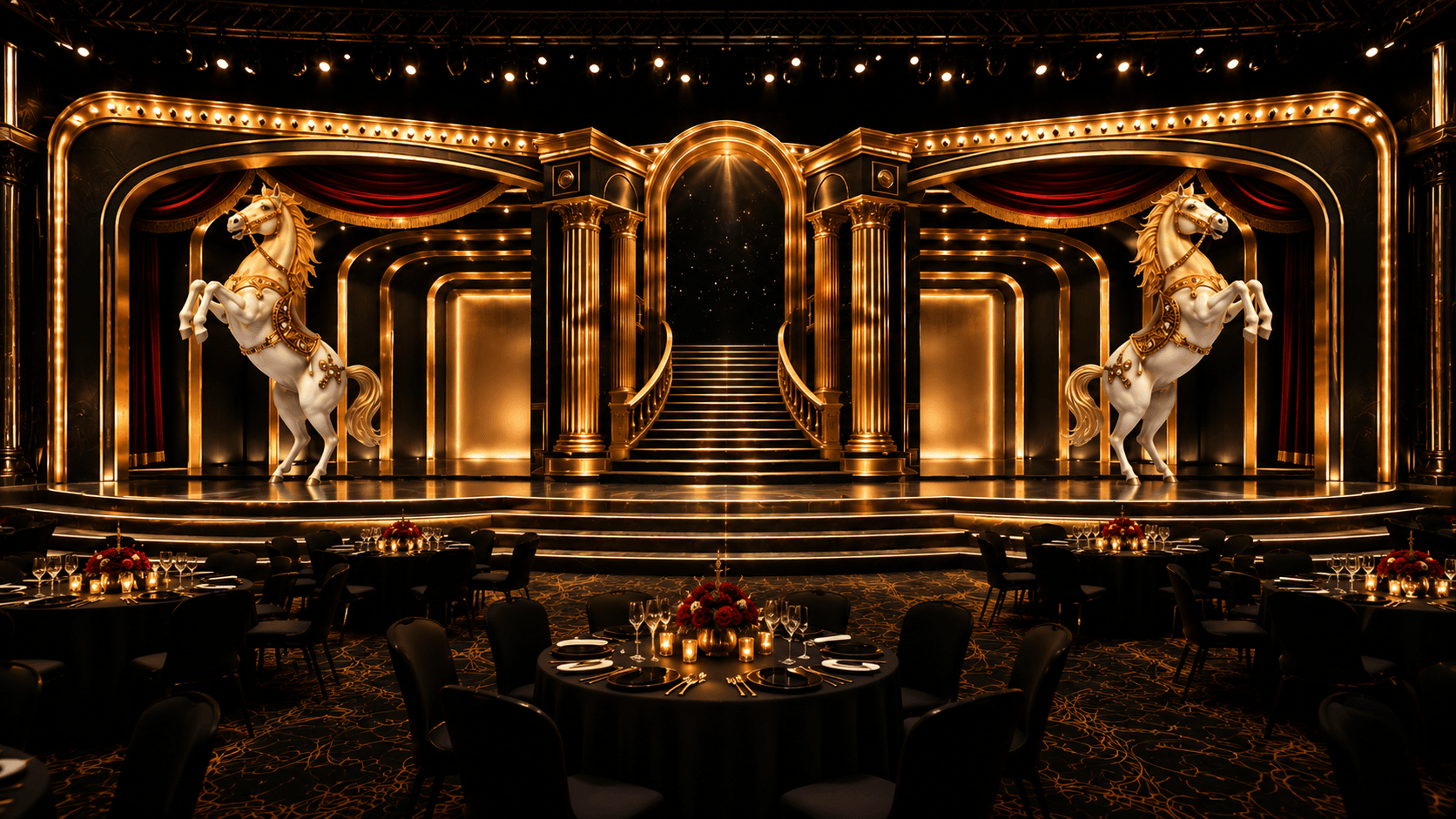 Luxury Gold Theatre Stage