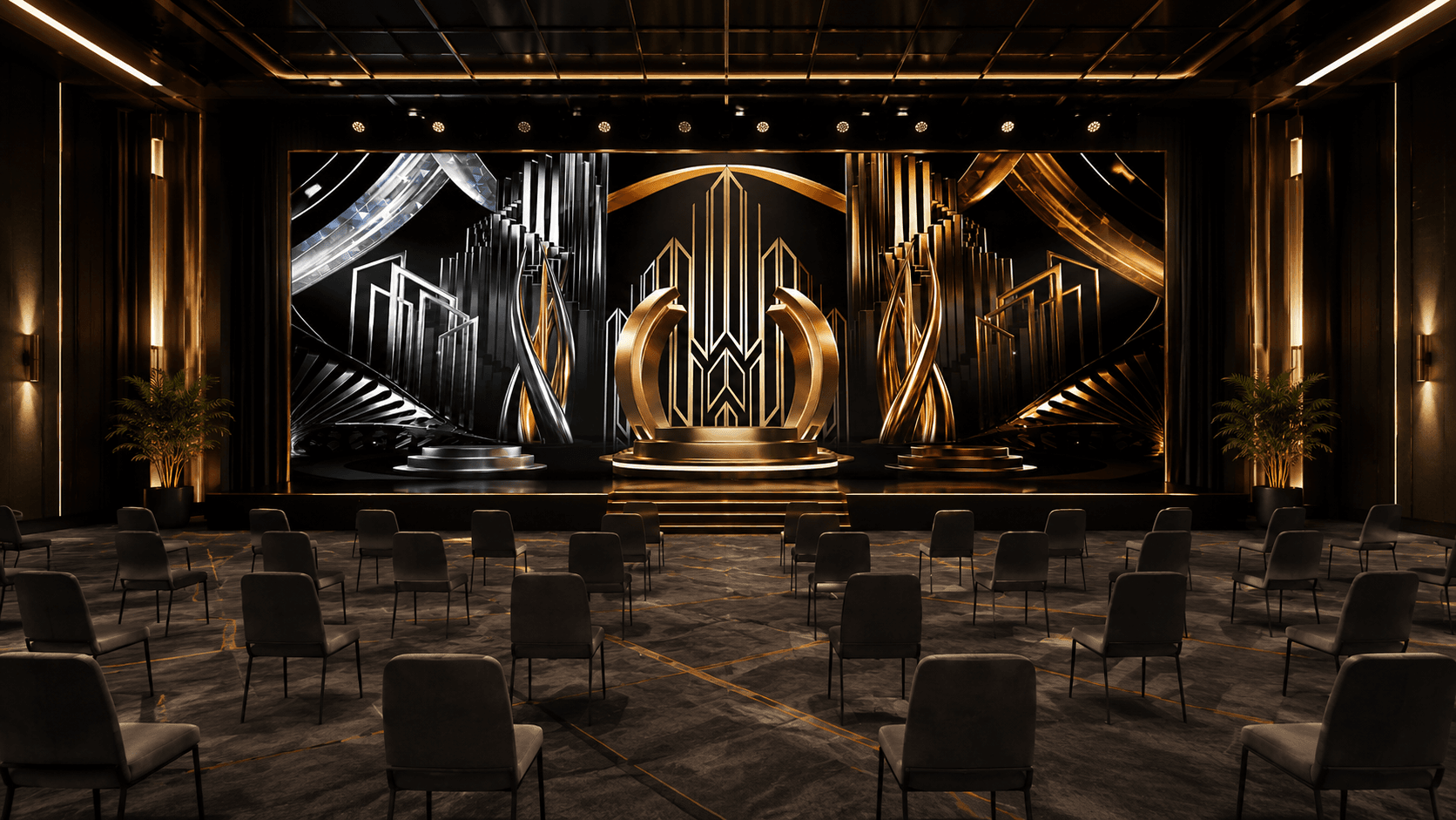Black Gold Gala Stage