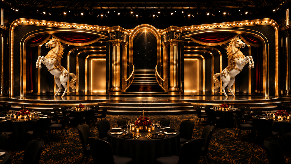 Luxury Gold Theatre Stage