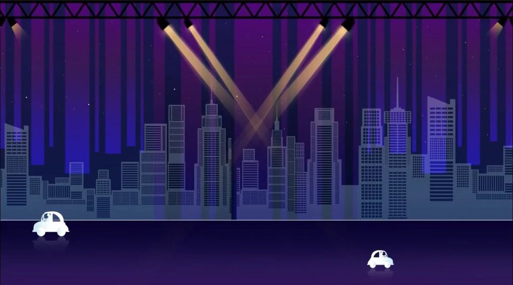 City Night Skyline Backdrop