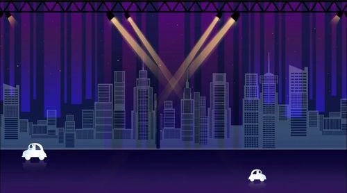 City Night Skyline Backdrop